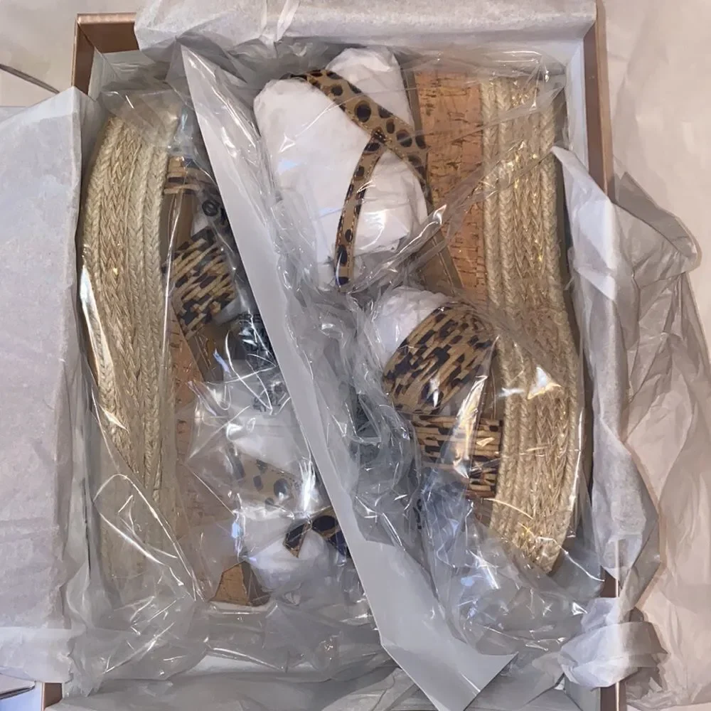 New in Box Leopard Print Wedge Size 10